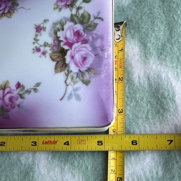 Vintage Lefton hand painted Floral Porcelain Trinket Box - Picture 9 of 10